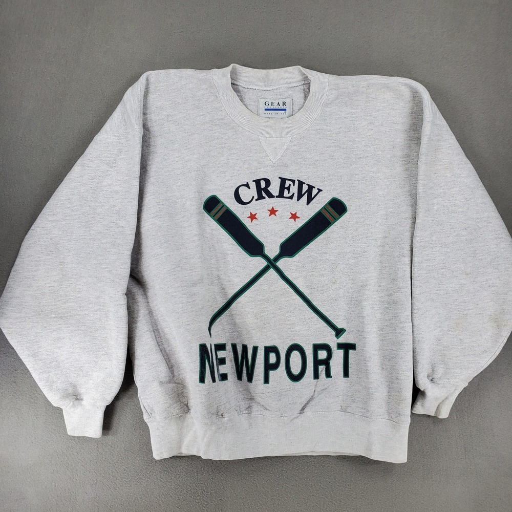 Gear For Sports Sweatshirt Mens XL Gray Crew Newport Rowing Graphic Vintage USA